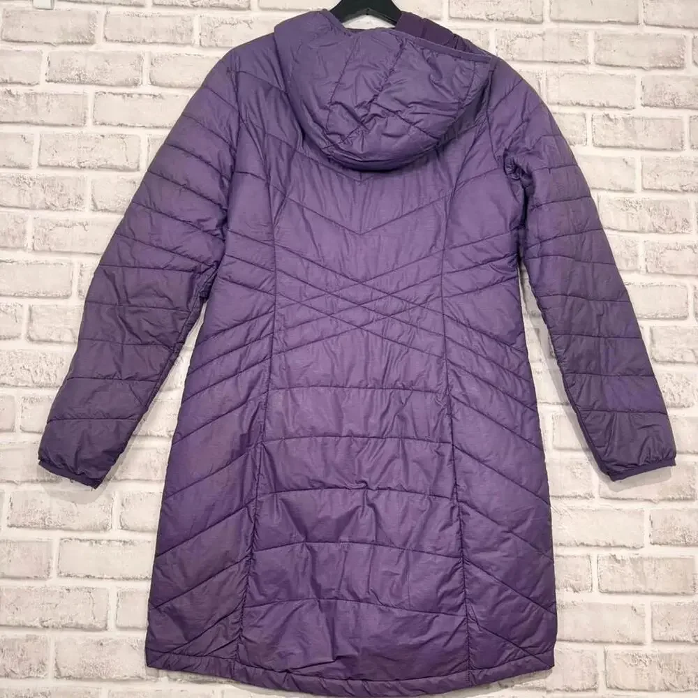 Paradox Lightweight Packable Puffer Jacket Long Purple Women's S - Picture 4 of 7